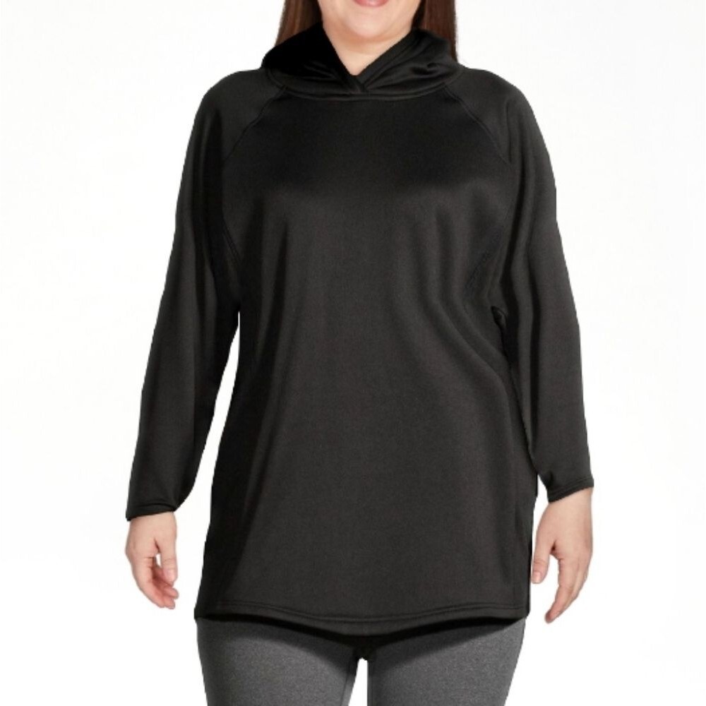 Athletic Works black hoodie warm fleece women's size l large cozy soft hygge new